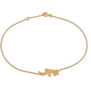 Chaîne Cheville Plaqué Or 25  à 27cm Gecko 22*9mm