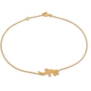 Chaîne Cheville Plaqué Or 25  à 27cm Gecko 22*9mm
