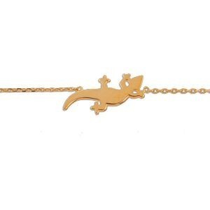 Chaîne Cheville Plaqué Or 25  à 27cm Gecko 22*9mm