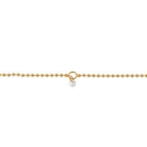 Chaîne Cheville Plaqué Or 25  à 27cm Maille Boules Zirconium Blanc 3mm
