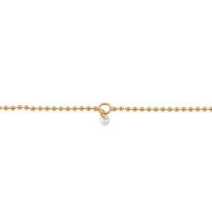 Chaîne Cheville Plaqué Or 25  à 27cm Maille Boules Zirconium Blanc 3mm