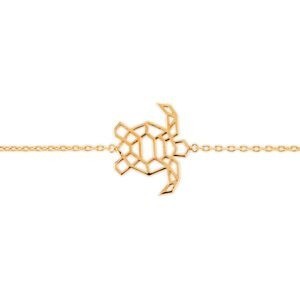 Bracelet Plaqué Or Tortue Origami 18*15mm 17  à 19cm
