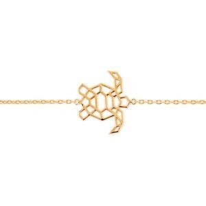 Bracelet Plaqué Or Tortue Origami 18*15mm 17  à 19cm
