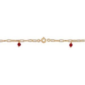 Bracelet Plaqué Or Tortue Origami  Cristal Grenat 4mm 18  à 20cm