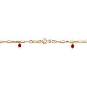 Bracelet Plaqué Or Tortue Origami  Cristal Grenat 4mm 18  à 20cm