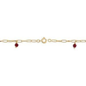 Bracelet Plaqué Or Colibri Origami 9*10mm Cristal Grenat 4mm 18  à 20cm