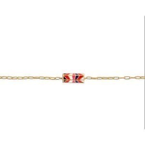 Bracelet Plaqué Or 18  à 20cm Talisman Email Multicolore 20*8mm