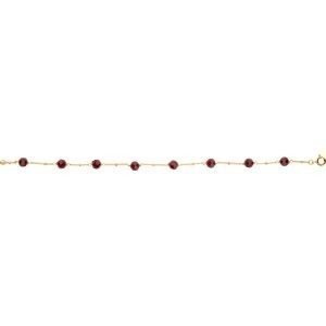 Bracelet Plaqué Or 20cm Cristal Grenat 6mm