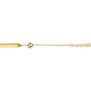 Bracelet Identité Plaqué Or Ballon Foot Email 6mm 14  à 16cm