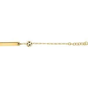Bracelet Identité Plaqué Or Ballon Foot Email 6mm 14  à 16cm