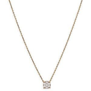 Collier Or 750 0.8mm Motif Fleur 5mm Diamants 0.14ct 4 Griffes 40  à 44cm