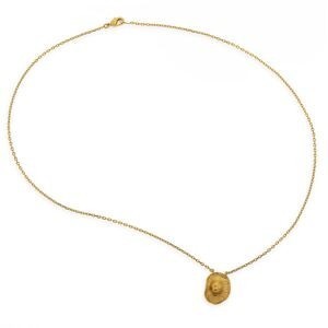 Collier Plaqué Or Casque Colonial 12*17mm Chaîne 1.5mm 45cm