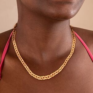 Collier Plaqué Or Maille Forçat Antillais Strié 6mm 45cm