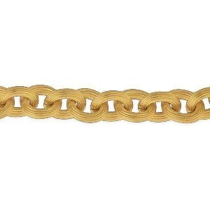 Collier Plaqué Or Maille Forçat Antillais Strié 6mm 45cm