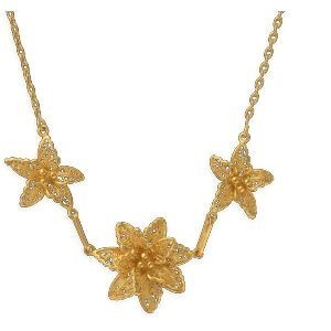 Collier Plaqué Or 2.2mm Fleurs 17  à 25mm 44.5cm