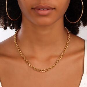 Collier Plaqué Or Maille Jaseron 6mm 45cm