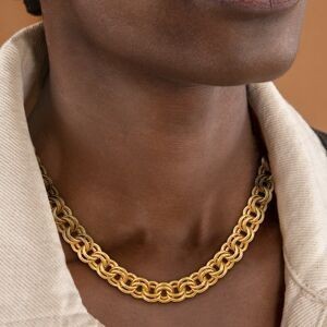 Collier Plaqué Or Maille Jaseron 4mm 45cm