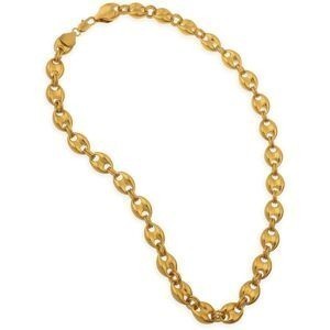 Collier Plaqué Or Maille Grain De Café 11mm 50cm
