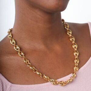 Collier Plaqué Or Maille Grain De Café 11mm 50cm