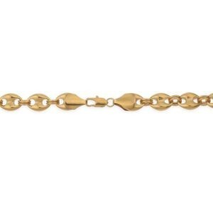 Collier Plaqué Or Maille Grain De Café 11mm 50cm