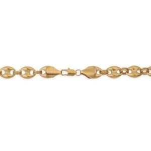Collier Plaqué Or Maille Grain De Café 11mm 50cm