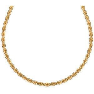 Collier Plaqué Or Maille Corde 4mm 45cm