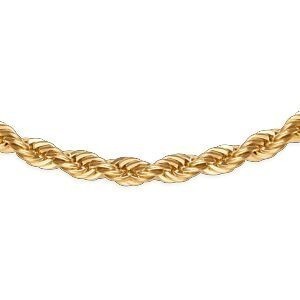 Collier Plaqué Or Maille Corde 4mm 45cm