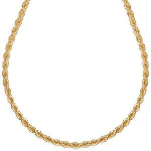 Collier Plaqué Or Maille Corde 4mm 50cm