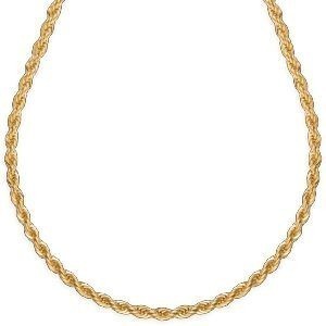 Collier Plaqué Or Maille Corde 4mm 50cm