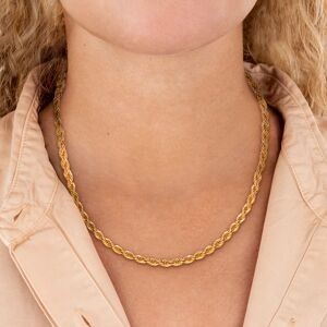 Collier Plaqué Or Maille Corde 4mm 50cm