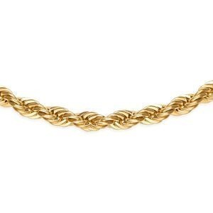 Collier Plaqué Or Maille Corde 4mm 50cm