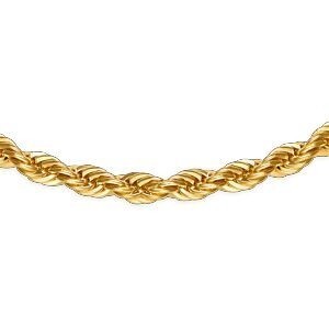 Collier Plaqué Or Maille Corde 4mm 60cm