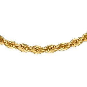 Collier Plaqué Or Maille Corde 4mm 60cm