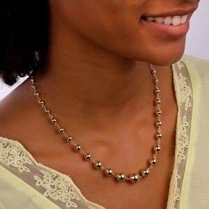 Collier Plaqué Or Chaîne Boules 6  à 12mm 45cm