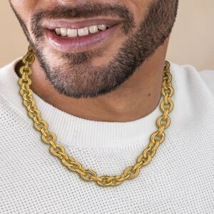 Collier Plaqué Or Maille Forçat Antillais 10mm 50cm