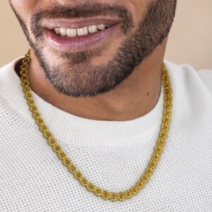 Collier Plaqué Or Maille Gros Sirop 8mm 70cm