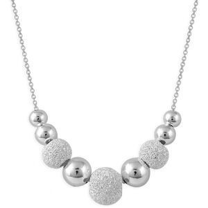 Collier Chute Argent 925 Chaîne 1.4mm Boules Lisses Sablées 4  à 6mm 45cm