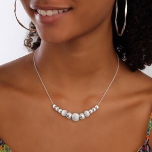 Collier Argent 925 Chaîne 1.4mm Chute Boules Lisses Sablées 4  à 8mm 45cm