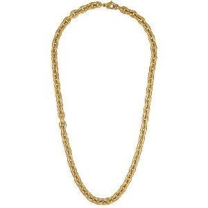 Collier Acier Jaune Maille Jaseron 7mm 50cm