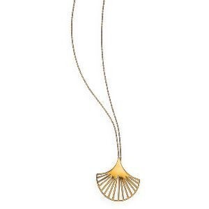 Collier Acier Jaune Motif Eventail 40*39.5mm 42  à 45cm