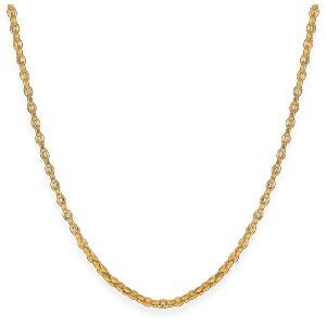 Collier Acier Jaune Maille Grain de Café 4mm 60cm