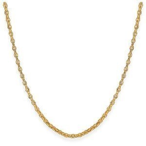 Collier Acier Jaune Maille Grain de Café 4mm 60cm