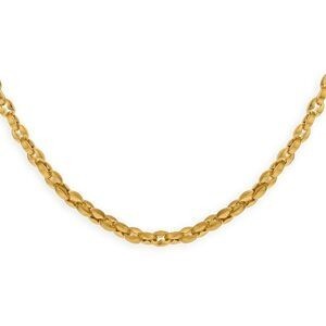 Collier Acier Jaune Maille Grain de Café 4mm 60cm