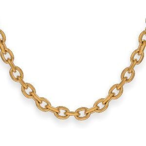 Collier Acier Jaune Maille Forçat Diamanté 7.5mm 70cm