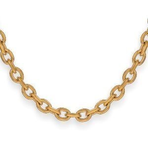 Collier Acier Jaune Maille Forçat Diamanté 7.5mm 70cm