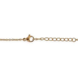 Collier Acier Jaune Motif Goutte Cristal 6.7*40mm 42  à 45cm