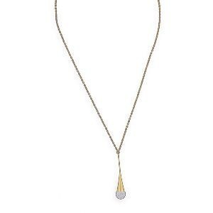 Collier Acier Jaune Motif Cristal 8.5*42mm 42  à 45cm