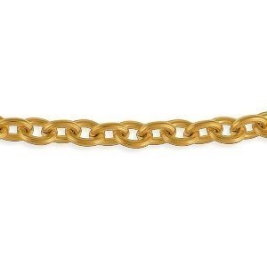 Collier Acier Jaune Maille Forçat Antillais 9mm 50cm