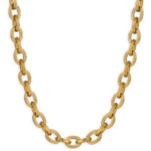 Collier Acier Jaune Maille Forçat Antillais 9mm 60cm