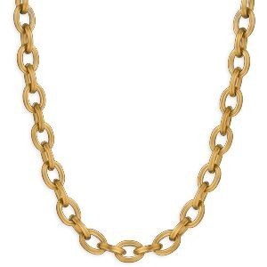 Collier Acier Jaune Maille Forçat Antillais 9mm 70cm